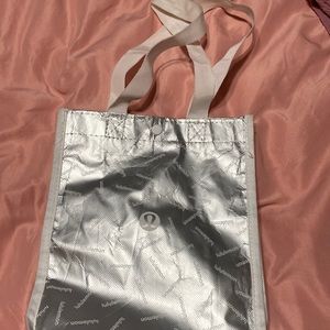Lululemon reusable silver bag